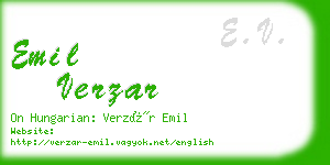 emil verzar business card